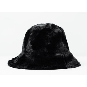 Black <b>Reversible</b> <b>Bucket</b> <b>Hat</b> Teddy Turn Velour Terry Fabric Custom Printed Logo 3D Embroidery Formal Casual Style Winter - Product Image 1