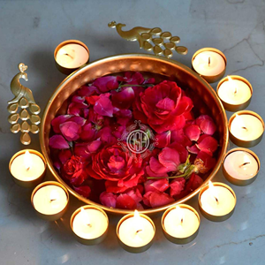 Ensemble de lampes à huile traditionnelles en fer de 14 pouces en forme de paon, fait à la main, écologique, décoratif, pour la cérémonie de Pooja, Diwali, fête - Product Image 2