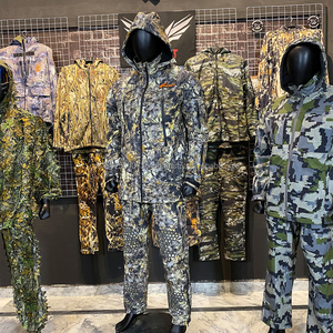 Camuflaje Softshell impermeable chaqueta táctica y pantalón conjunto completo transpirable cremallera frontal interior al aire libre hecho por Hunt Gear - Product Image 5