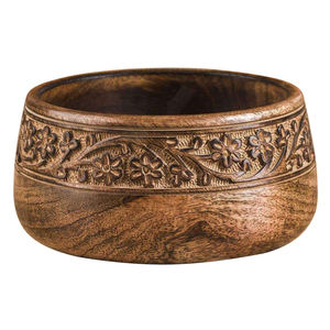 Cuenco de madera tallado de alta calidad para catering para servir ensalada de frutas, pasta o fideos, cuenco para servir en el hogar - Product Image 4