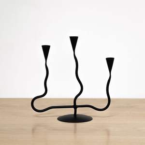 6-Arms Black Metal Candelabra Modern Nordic Wedding Centerpiece Iron <b>Taper</b> <b>Candle</b> Holder for Table Decor <b>Candle</b> Pillar - Product Image 3