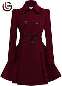 Vente en gros de blazer en laine mélangée personnalisé pour femmes Trench-pardessus respirant hiver chaud Long manteau laine Double Bersted meilleure vente pour - Product Image 5