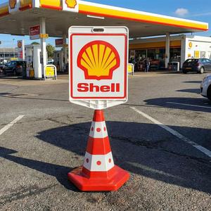 Ensemble de cônes de signalisation imprimés double face avec logo Shell, en plastique PC, pour avertissement routier et sécurité du trafic - Product Image 1
