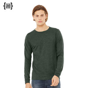 T-shirt à manches longues à col rond en coton 100% pour homme, imprimé sur mesure, t-shirt à manches longues uni à col rond - Product Image 6