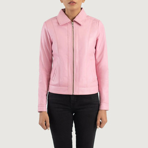 Chaquetas elegantes de cuero genuino para mujer, venta al por mayor, de alta calidad, duraderas, hechas a medida, prendas de vestir exteriores elegantes para mujer, moda - Product Image 3