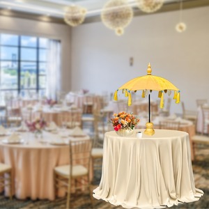 Velvet Table <b>Umbrella</b> with <b>Stand</b> Rajasthani Jaipuri Boho Decorative Parasol for Wedding, Mehndi, Dholki & Themed Decor - Product Image 3