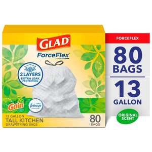 Bolsas de Basura Glad ForceFlex MaxStrength XL para Cocina, 20 Galones, Aroma Fresco, 80 Unidades - Product Image 1