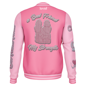 Veste universitaire bleue à patchwork rayé avec logo personnalisé OEM pour hommes, manches en cuir de laine entièrement personnalisées, taille XS - Product Image 2