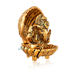 Oferta de Moda Inteligente: Vajilla de Metal Chapada en Oro con Diseño de Ganesh Ji, Soldada, Moderna y Tradicional para Regalos de Hogar, Negocios y Bodas - Product Image 5