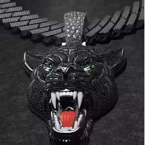 Pendentif visage de lion en diamant de moissanite personnalisé pendentif lion glacé Hiphop en argent sterling 925 pour hommes pendentif bling animal - Product Image 2