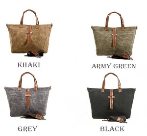 Handcrafted <b>Large</b> Waxed Canvas Crossbody Tote LCTG-0035C Water Repellent Zippered Purse Three Straps <b>Christmas</b> Gift Logo Pattern - Product Image 6