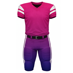 Hot Selling Crimson Red Purple Ombre American Football Uniform Sublimated Jersey & <b>Padded</b> <b>Pant</b> Set - Product Image 1