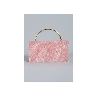 Bolso de Mano Tipo Clutch de Resina para Mujer, Bolsos de Resina, Bolso de Resina para Mujer, Bolso con Asa de Latón, Bolsos de Mano para Novia con Color Rosa - Product Image 1