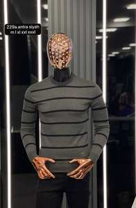 Suéter informal de otoño para hombre para cuello Polo manga larga cremallera calor cálido Cachemira Mohair estampado Jacquard Logo botón raya letra. - Product Image 3