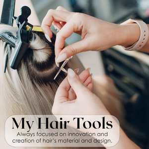 Meilleurs outils d'extensions de cheveux en acier inoxydable microbilles de cheveux Nano anneaux enfileur tresse boucle outil style boucle de fil - Product Image 6