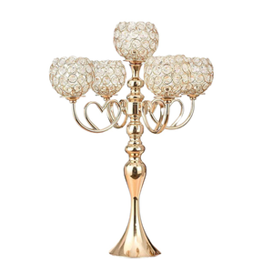 Bougeoir en cristal à 5 bras Candélabre en métal écologique pour les banquets et la maison au meilleur prix de gros - Product Image 4