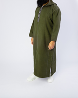 Djellaba marocaine pour homme, en soie faite à la main, anti-rides, broderie, vêtement traditionnel, robe longue élégante, tenue musulmane modeste, thobe classique