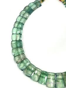 Collier ras de cou en quartz bleu aqua naturel de qualité AAA, luxe, facetté, 18 pouces - Product Image 4