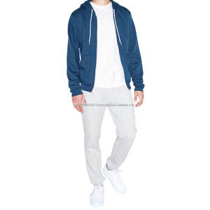 耐用品质冬季男士拉链连帽衫街头风格 2 件装纯色染色 100% 棉定制徽标适合在线销售 - Product Image 4