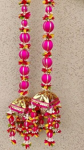 หลากสีลายดอกไม้ประดิษฐ์นำมาใช้ใหม่ได้ฮอลีดิวาลีปาร์ตี้งานแต่งงานอินเดียแขวนผนังเวที - Product Image 3