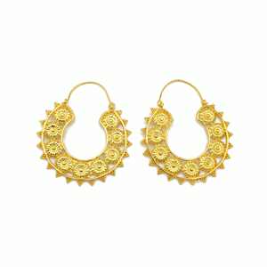 Pendientes de gota Unisex Bohosilvermagic de moda, accesorios de joyería, Material de latón Vintage de moda, flor Floral chapada en oro de 18 quilates - Product Image 1