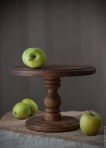 SUPPORT CONÇU de haute qualité Vente chaude en bois d'acacia Pied haut Plateau rond en bois Support à gâteau pour servir des gâteaux et des fruits - Product Image 3