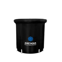 Baignoire à air portable de couleur noire, baignoire à glace portable pour la récupération, différentes tailles, baignoire en plastique portable