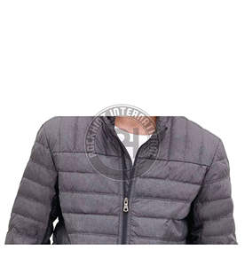 Veste matelassée d'hiver élégante et originale pour homme, fermeture éclair à capuche, taille plus, veste brillante - Product Image 3