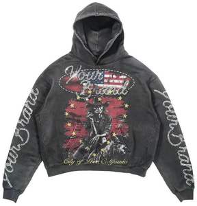 Ensemble de survêtement 2 pièces pour homme, survêtement graphique, 100% coton, sweat-shirt à capuche et pantalon de survêtement évasé, ensemble de survêtement imprimé à l'écran - Product Image 3