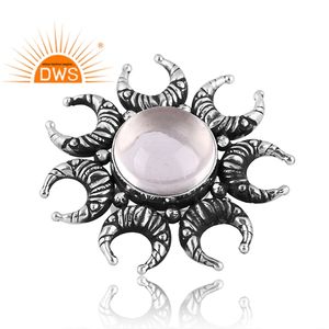 Best Selling Oxidized Sterling Silver Natural <b>Crystal</b> Quartz Gemstone Stackable <b>Ring</b> Custom Jewelry Manufacturer - Product Image 2