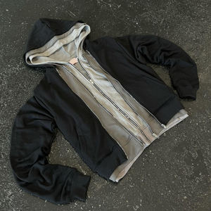 Sudadera con capucha y triple cremallera de peso pesado para hombre de primera calidad para invierno, capa de calle personalizada con impresión Digital, nueva venta al por mayor - Product Image 4