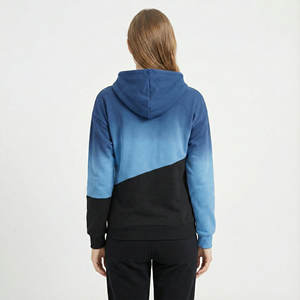 Sudadera con Capucha de Dos Tonos para Mujer, Diseño Elegante, Ropa Casual de Calle, Hombros Caídos, Felpa de Algodón Grueso - Product Image 3