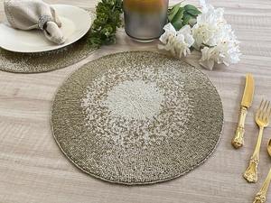 ชุดจานรองแก้วและแผ่นรองจานประดับลูกปัด ทำด้วยมือ สำหรับการรับประทานอาหารอย่างมีสไตล์และตกแต่งโต๊ะอาหารในบ้าน - Product Image 4