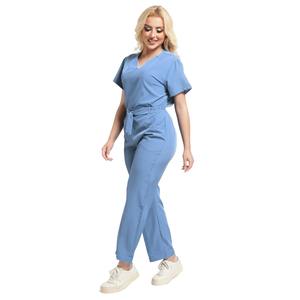 Col femme coton gommage manteau ouverture vêtements médicaux pour soins infirmiers Spa vétérinaire travail confortable gommage ensembles pour médecins salopette - Product Image 6