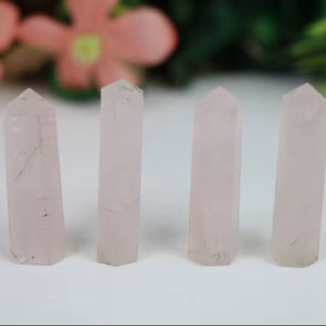 Vente en gros de porte-crayons en pierres précieuses polies faites à la main de qualité supérieure, quartz rose, propriétés métaphysiques, objets de collection d'art, Khambhat - Product Image 2