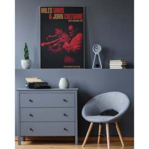 Póster de M. Davis y J. Coltrane Modern Cafe Bohemia NYC, arte de pared en papel con marco negro - Product Image 2