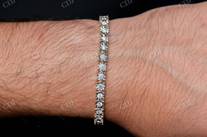 Bracelet Tennis Hip Hop en Or Massif 12PT Miracle Set 4.15CTW Certifié IGI Vente Chaude Classique Diamant Véritable Fait Main - Product Image 5