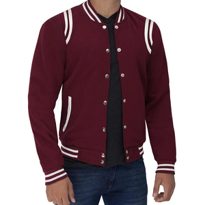 2026 OEM Custom Two Colors <b>Men's</b> Polyester/Cotton <b>Long</b> Sleeve Varsity <b>Jacket</b> for <b>Men</b> Winter Breathable & Windproof - Product Image 6