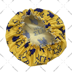 Sigma Gamma Rho Bonnet en satin pour femme bleu royal et or sororité couvre-chef de sommeil bonnet de protection des cheveux pour vêtements de plage - Product Image 3