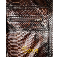 Veste en cuir de mouton véritable Texture peau de serpent gaufrée peau de serpent Veste de mode en cuir de luxe prête à expédier