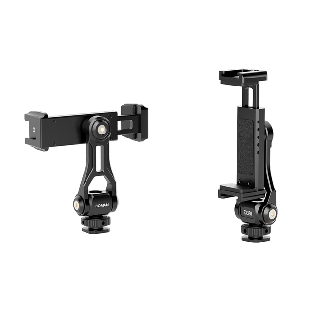 COMAN 360 Adjustable Cell Phone Tripod Mount With Cold Shoe Clip Camera Accessories Phone Holder EX380
