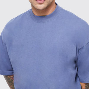 Camiseta de algodón 100% pesado de talla grande personalizada para hombre, Camiseta de punto de alta calidad con estampado de gran tamaño - Product Image 3