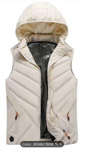 Veste matelassée unisexe de haute qualité, écologique, à capuche, avec fermeture éclair, logo personnalisé résistant à l'eau/au vent sur le devant, décontractée - Product Image 4