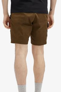 Pantalones cortos cargo de moda para hombre tela de algodón de color marrón para cintura elástica y tela suave para comodidad durante todo el día - Product Image 3