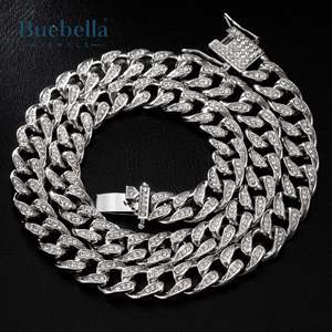 Venta caliente 14K Chapado en oro 925 Plata de ley 10mm Iced Teardrop Miami Cadena cubana para hombres Premium Moissanite Collares - Product Image 2