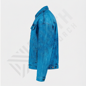 Veste en jean réversible délavée au soleil de haute qualité pour homme, style vintage streetwear, patchwork, collection personnalisée en gros - Product Image 3