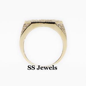 แหวนมอยส์ซาไนต์ทรงดาว VVS1 ประดับเพชรเต็มวง สไตล์ฮิปฮอปสำหรับผู้ชาย ทรงบาแกตต์ขนาดใหญ่ ของขวัญสั่งทำพิเศษสำหรับเขา เงินแท้ 925 ชุบโรเดียม - Product Image 4