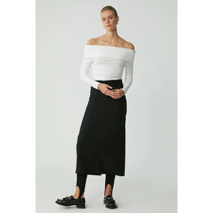 Blusa de Manga Larga con Cuello Barco y Detalle Fruncido de Corte Ajustado para Mujer ETHIQUET Babel - Product Image 2