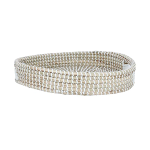 ช่างฝีมือถาดไม้หญ้าทะเลทรงกลมและแม่มุกพร้อมไม้ถูมือธรรมชาติสำหรับโต๊ะกาแฟและของตกแต่งจากเวียดนาม - Product Image 5