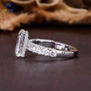 3.99 TDW Radiant & Round Cut Diamond Bague en or blanc par Lab-Stone/Bague avec une touche de glamour/couleur EF-VS - Product Image 1